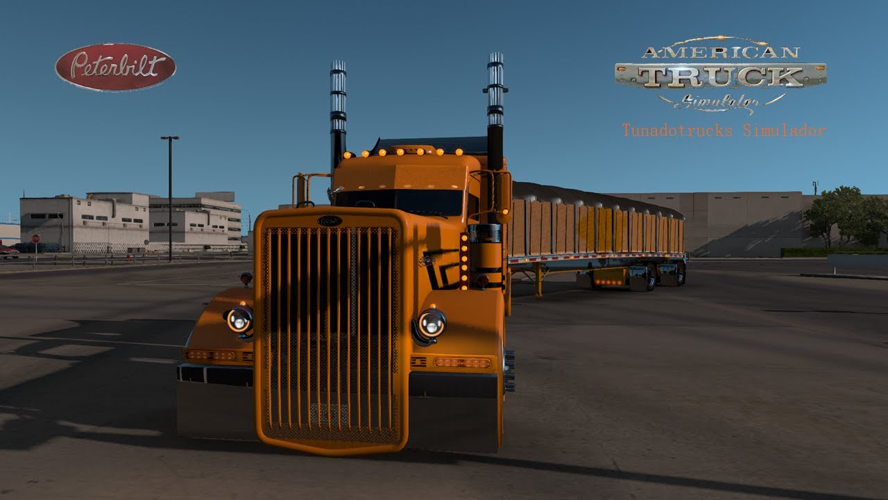 (ATS 1.39)Peterbilt Rollin 389 Longhood+Mac flatbed custom Trailers