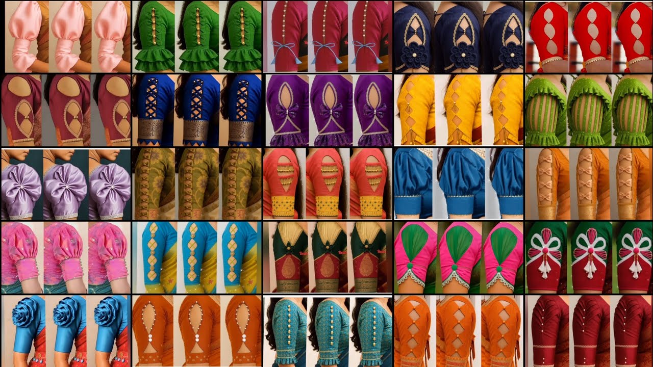 boutique style matching blouse & sleeves design/blouse hand designs new model/blouse hand designs