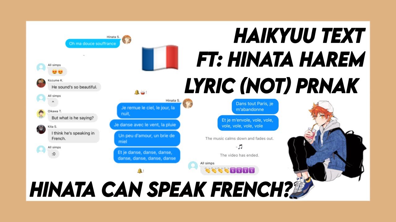 Hinata can speak French? | Lyric (not) Prank | Ft: Hinata Harem | Haikyuu Text
