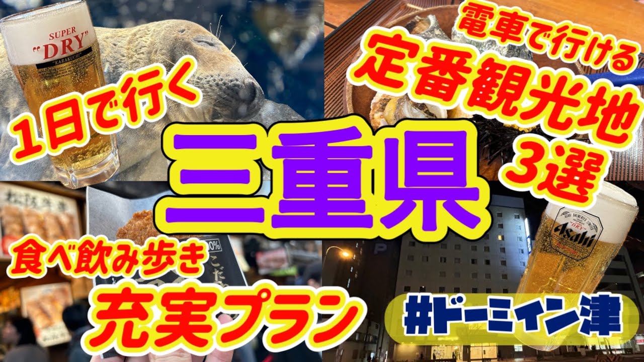 【電車で三重県１日充実プラン🩷】定番観光地3選😋津駅飲み歩き🍺ドーミイン津宿泊♨️