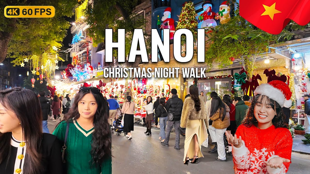 🇻🇳 Christmas in HANOI 2024 🎄 | Vietnam Walking Tour