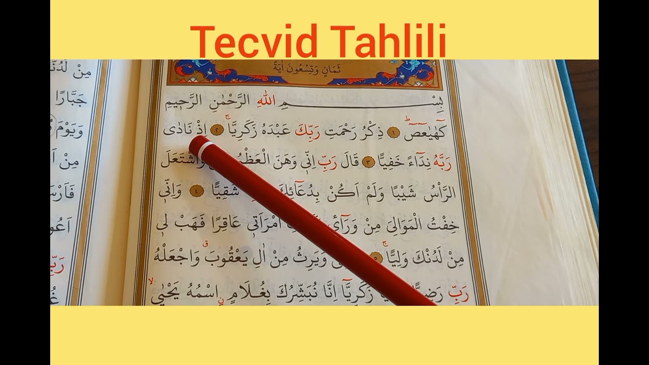 Diyanet Akademisi Mülakatlarına Yönelik Tecvid Tahlili 4. ( Meryem Suresi )