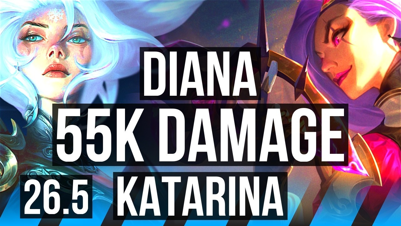 DIANA vs KATARINA (MID) | 55K damage | KR Grandmaster | 26.5