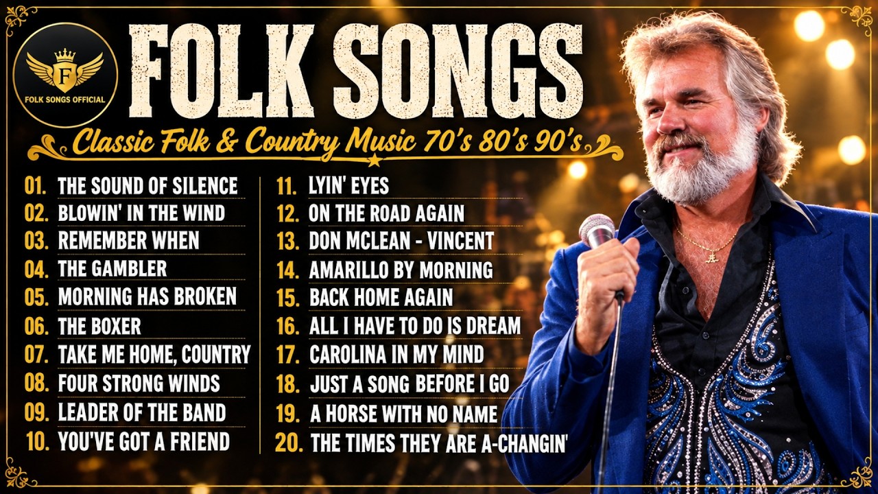 Golden Folk Songs 🍂 Classic Folk & Country Music 70's 80's 90's Collection🌾Country Folk Music