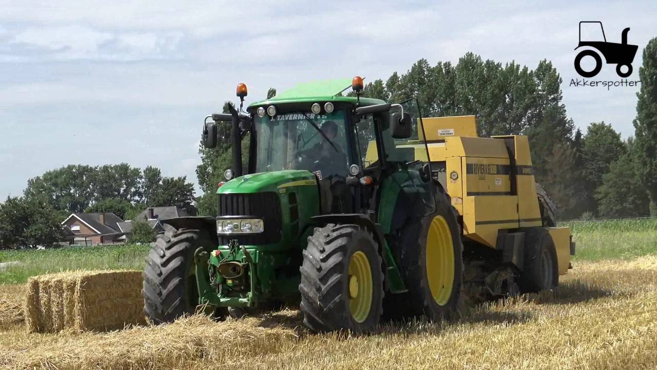 Loonwerken Daem stro balen pressen/Pressing straw bales