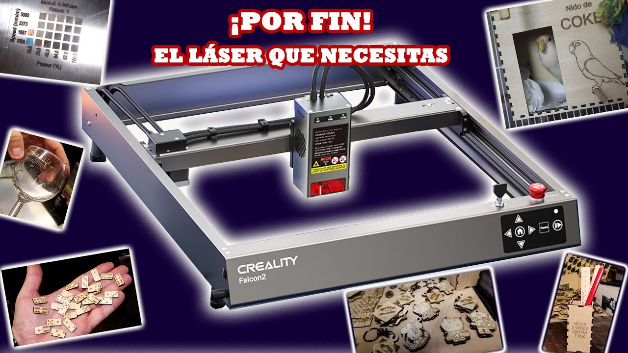 Unboxing, prueba y opinión CNC Láser Creality Falcon 2 de 40W y Creality Rotary Kit Pro en español