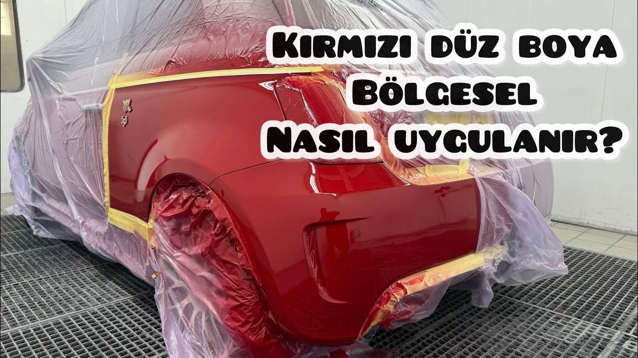 DÜZ BOYA BÖLGESEL NASIL ATILIR !! KIRMIZI LOKAL BOYA NASIL YAPILIR ? FİAT 595 ABARTH ROSSO KIRMIZI