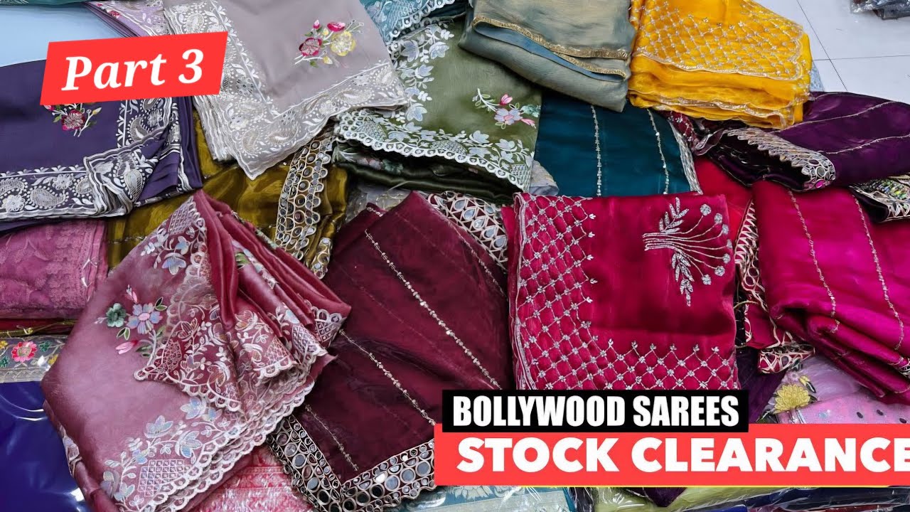 Part 3 Stock Clearance Sale, Fancy Sarees, Bollywood Sarees, Mirror Work Saree Radha Creation 