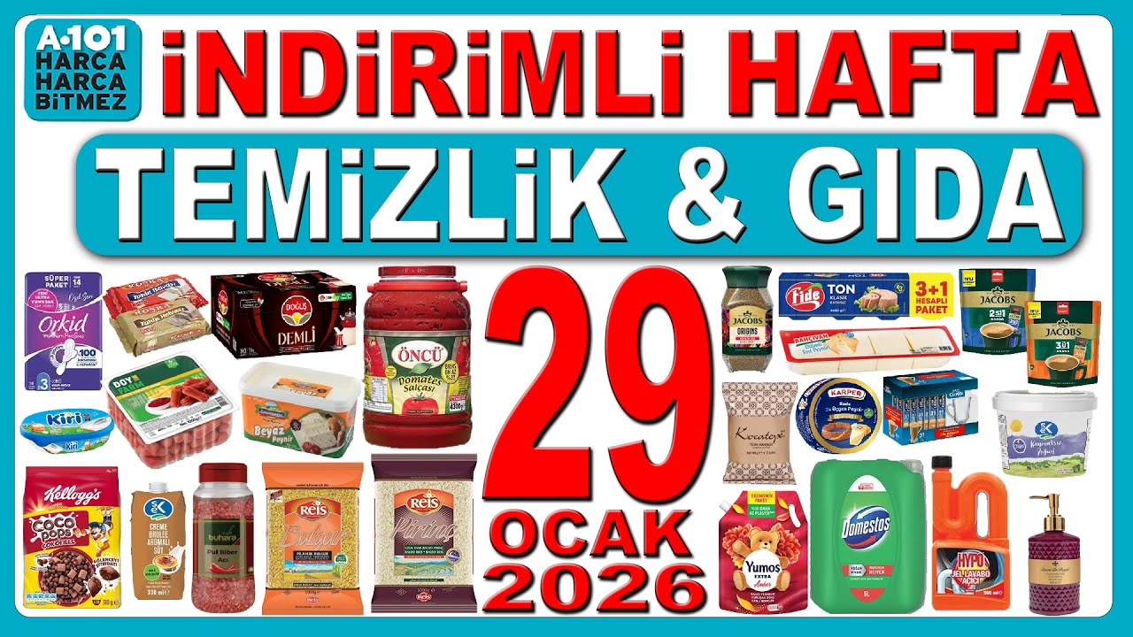 A101 İNDRİMLİ ALDIN ALDIN KATALOĞU | A101 29 OCAK 2026 İNDİRİMLİ TEMİZLİK GIDA ÜRÜNLERİ | A101