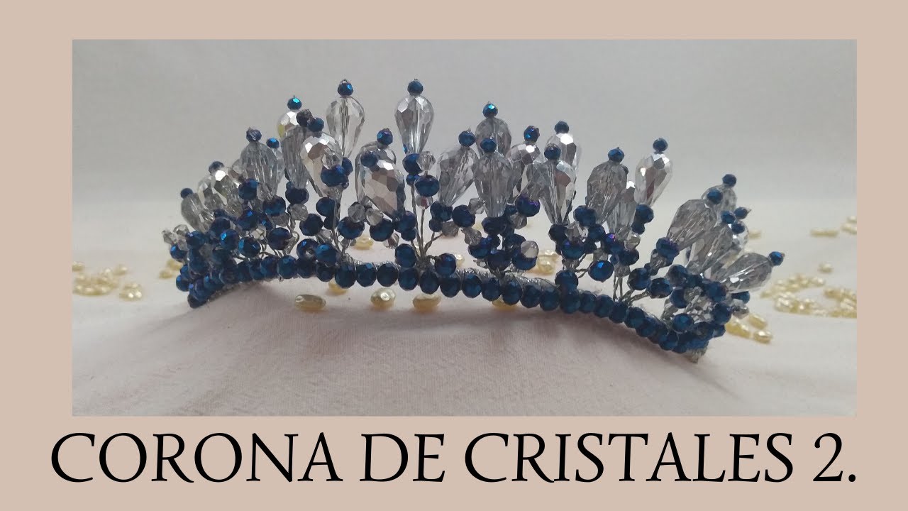CORONA CRISTAL VX AZUL MARINO HECHA A MANO 1.