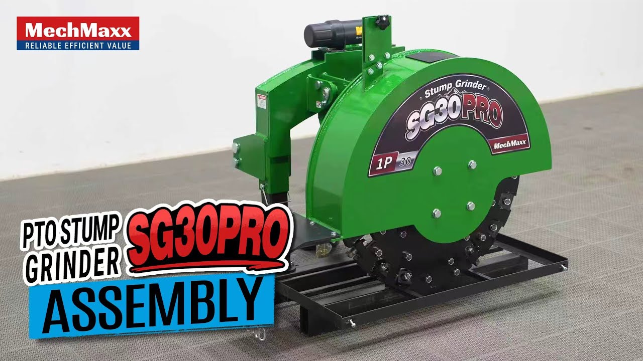 3-Point PTO Stump Grinder, 30 in Flywheel, 40-100HP, with 44 Carbide Teeth  SG30PRO Assembly Video