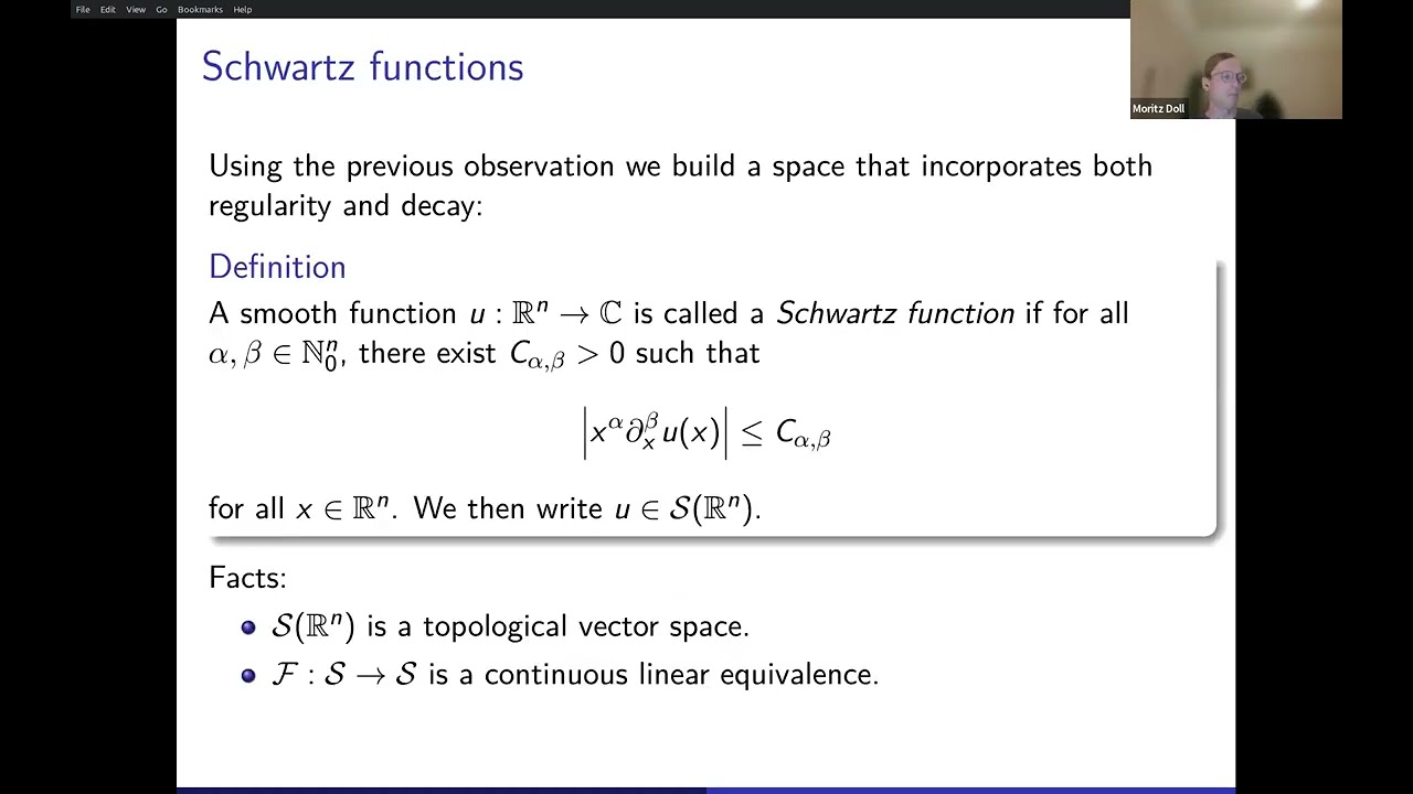 Moritz Doll - Formalizing Schwartz functions and tempered distributions (Lean Together 2026)