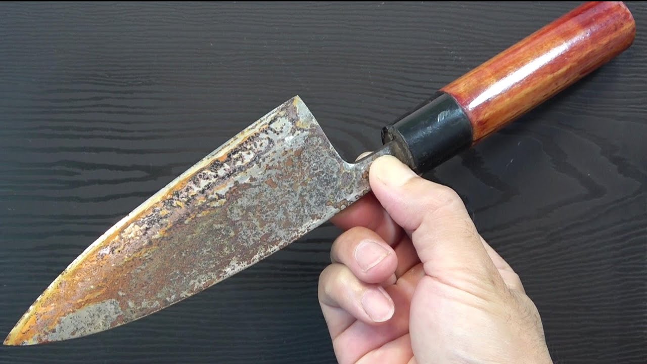 錆びた包丁20時間磨いたり研いだりした結果