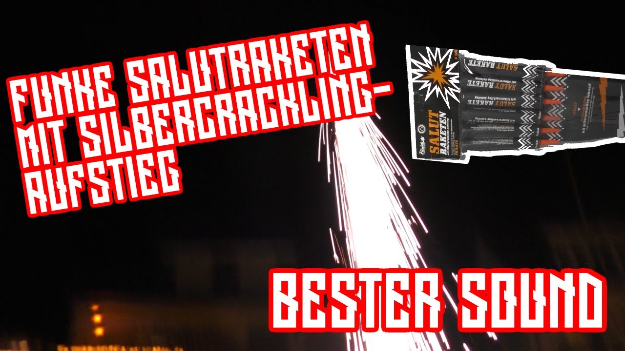 Funke Salutraketen mit Silbercrackling-Aufstieg | Bester Sound! | DasPyroMeer