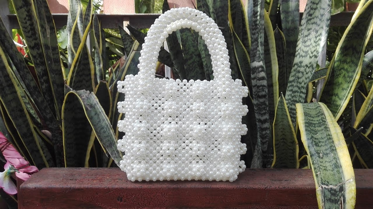 วิธีทำ กระเป๋า ลูกปัด ไข่ มุก แบบที่ 5 How to make a beaded bag design 5
