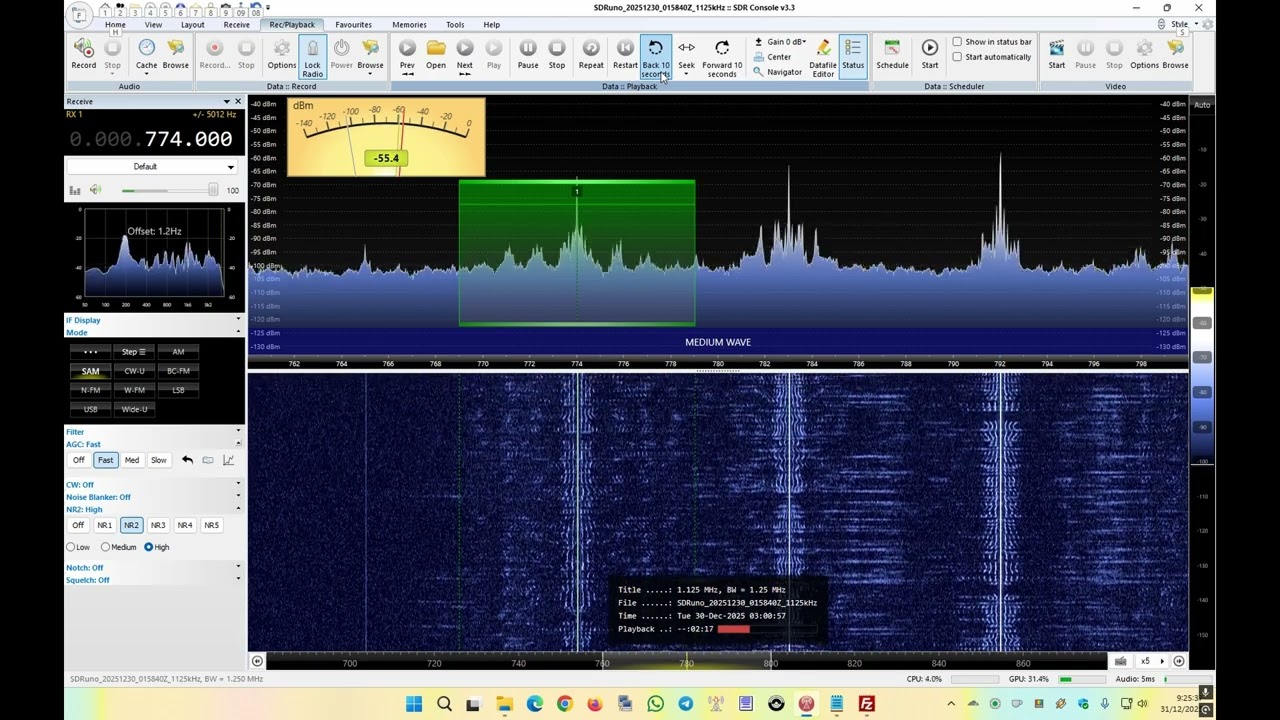 774 kHz Cese de emisiones de RNE1 Granada, Cúllar Vega 30.12.2025