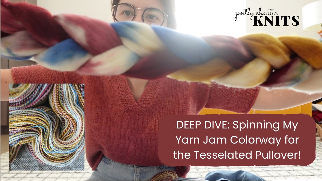 Spinning My Yarn Jam Colorway for the Tesselated Pullover! - Gently Chaotic Knits: Deep Dive