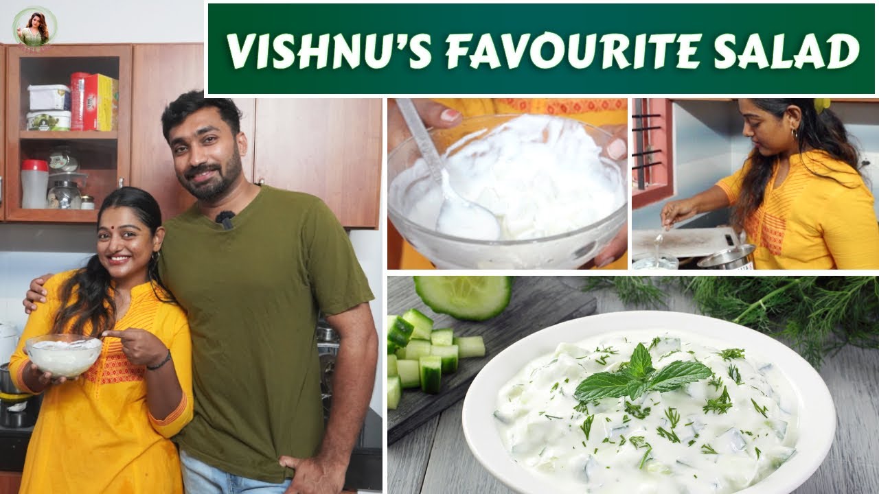 Vishnu's Favourite Recipe | Cooking Video | Healthy Vegetable Salad | Meera Anil