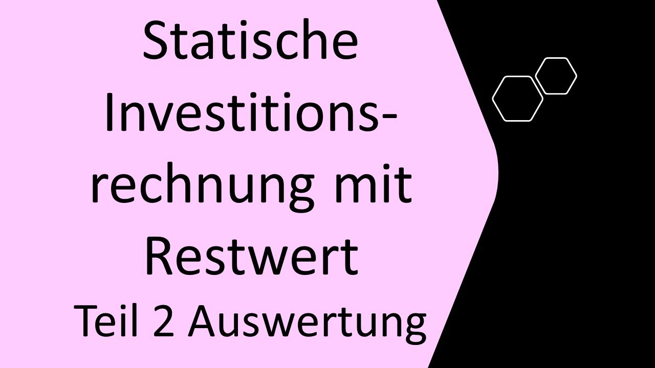 Statische Investitionsrechnung: Kosten-, Gewinn-, Rentabilit&auml;ts-und Amortisationsrechnung Auswertung