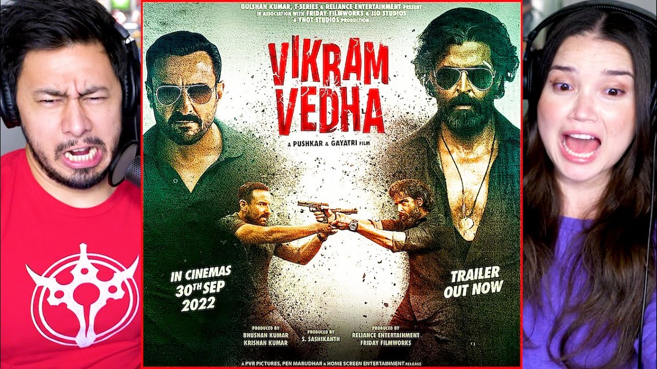 VIKRAM VEDHA Trailer Reaction!! | Hrithik Roshan | Saif Ali Khan | Pushkar & Gayatri