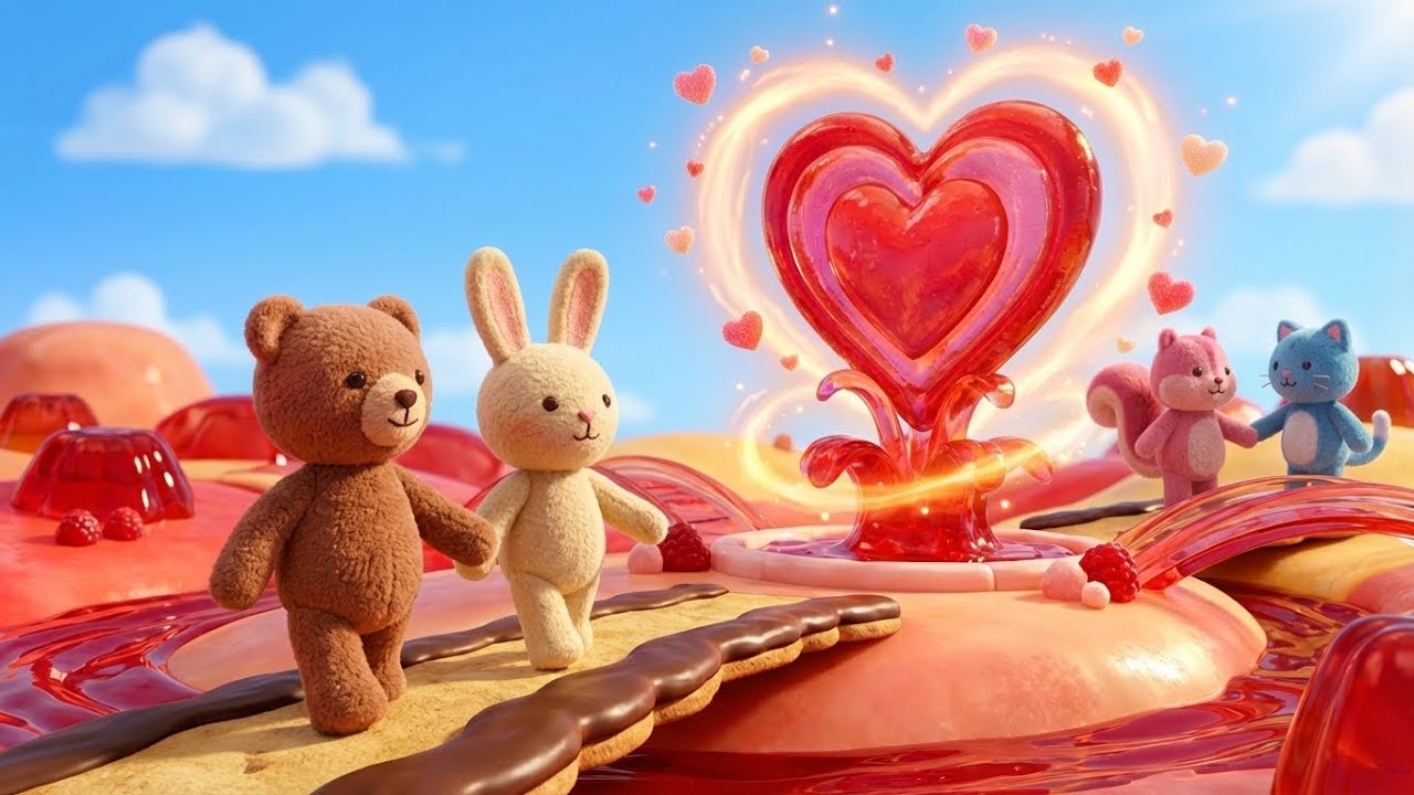 Valentine’s Plush Candy World 💗 | Cozy Ambience & Relaxing Instrumental Music