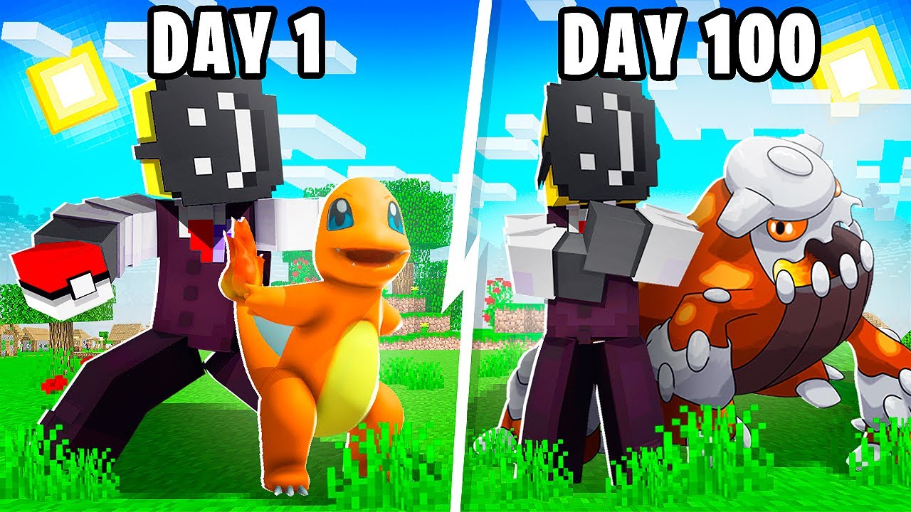Я провёл 100 дней в Pixelmon, где всё только огненное! (Minecraft)