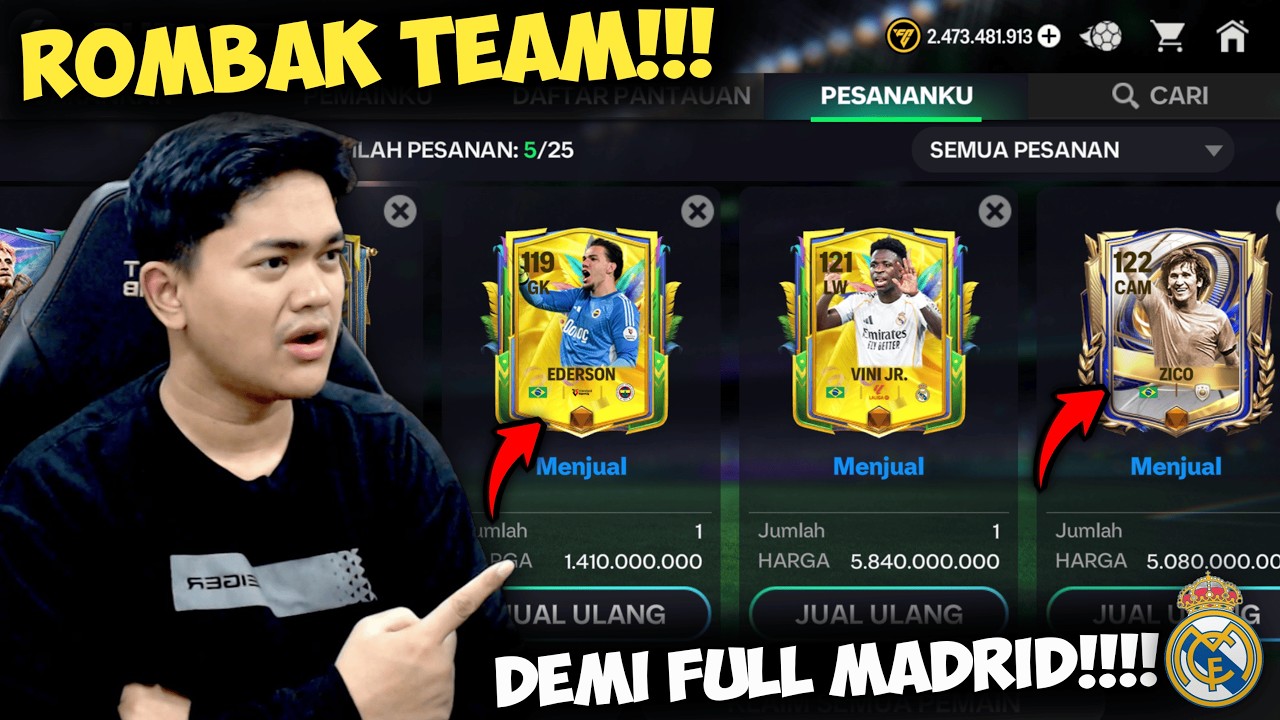 ROMBAK TEAM DEMI FULL REAL MADRID TERKUAT! & LANGSUNG TEST PUSH RANK KE BINTANG 50! - EA FC MOBILE