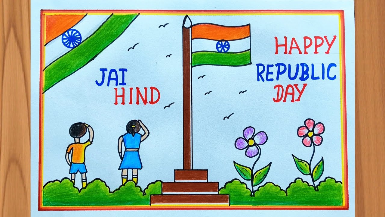 Republic Day Drawing |26 January SpecialDrawing | Easy Pencil & Colour Drawing |Lavi ArtsChitra