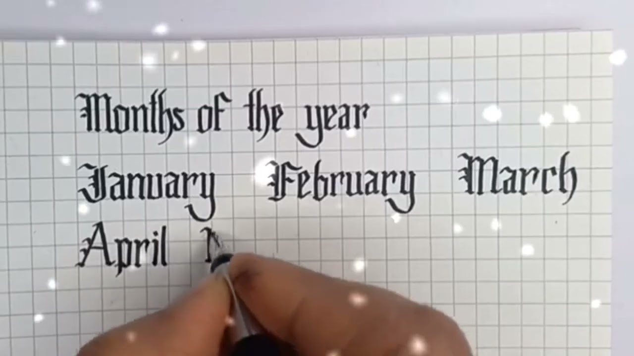 Months of the year name in calligraphy 