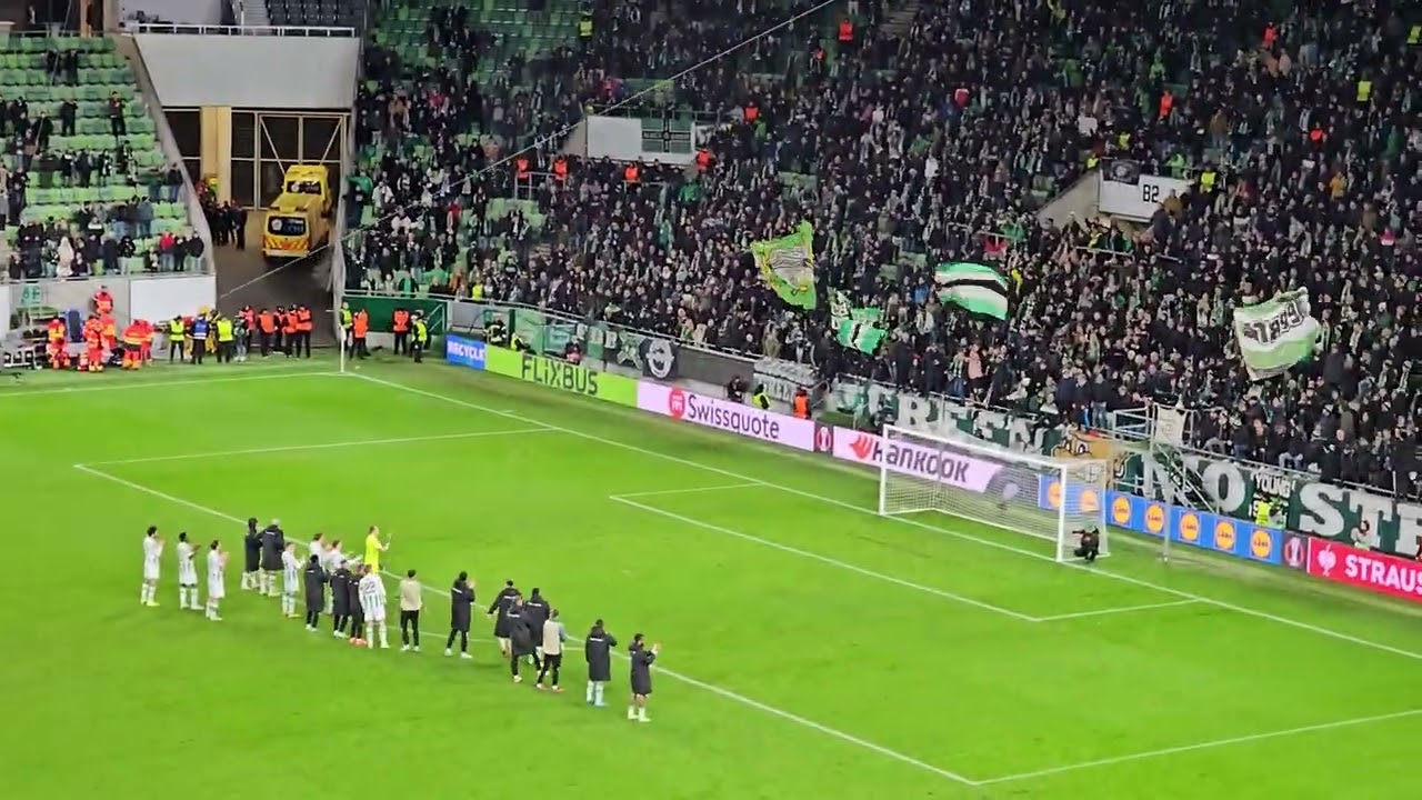 A Fradi tábor ünnepel a győztes meccs után // Ferencváros - Malmö // Európa Liga // 2024.11.28.