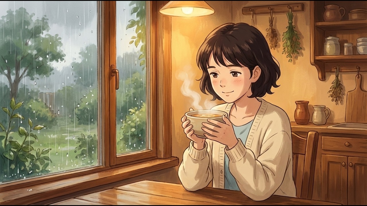 A Quiet Rainy Spring Afternoon — Cooking a Warm Homemade Meal and Listening to the Rain 🌧️