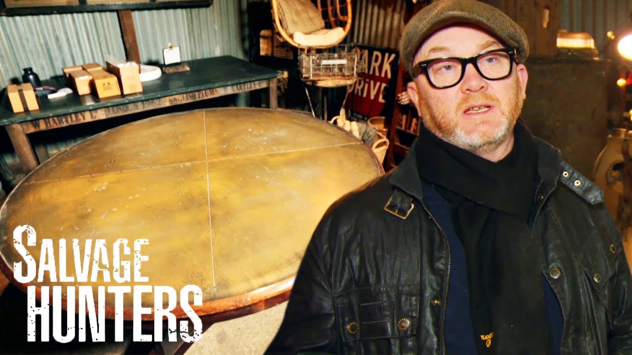 Bidding For An Upcycled Brass Top Dining Table | Salvage Hunters