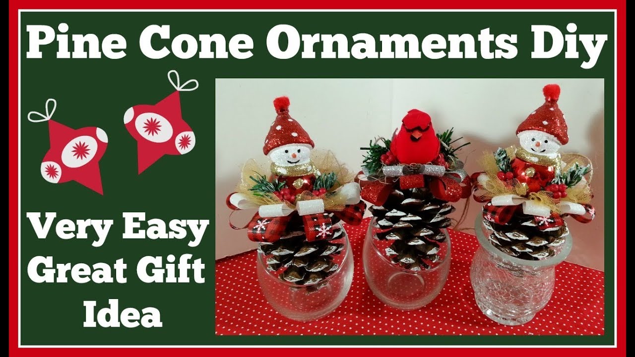 Украшение из сосновой шишки своими руками 🎄 Отличная идея для подарка, очень просто