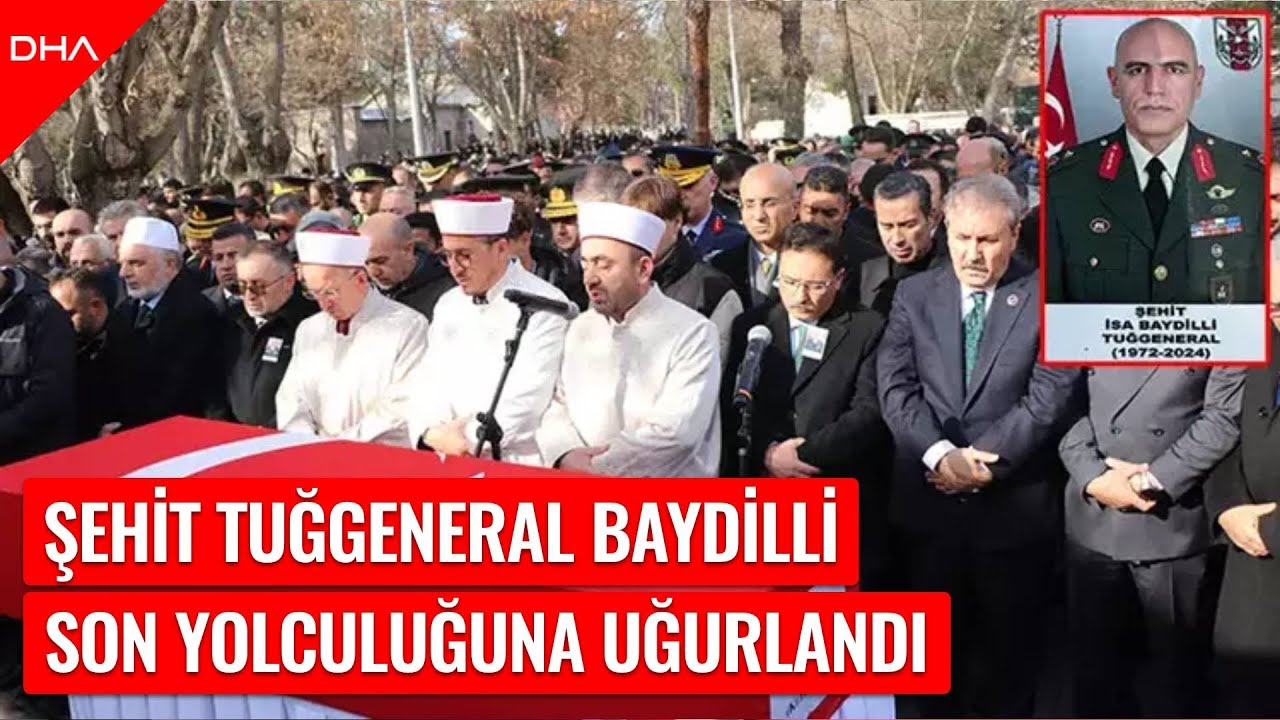 Şehit Tuğgeneral Baydilli, Kayseri'de son yolculuğuna uğurlandı