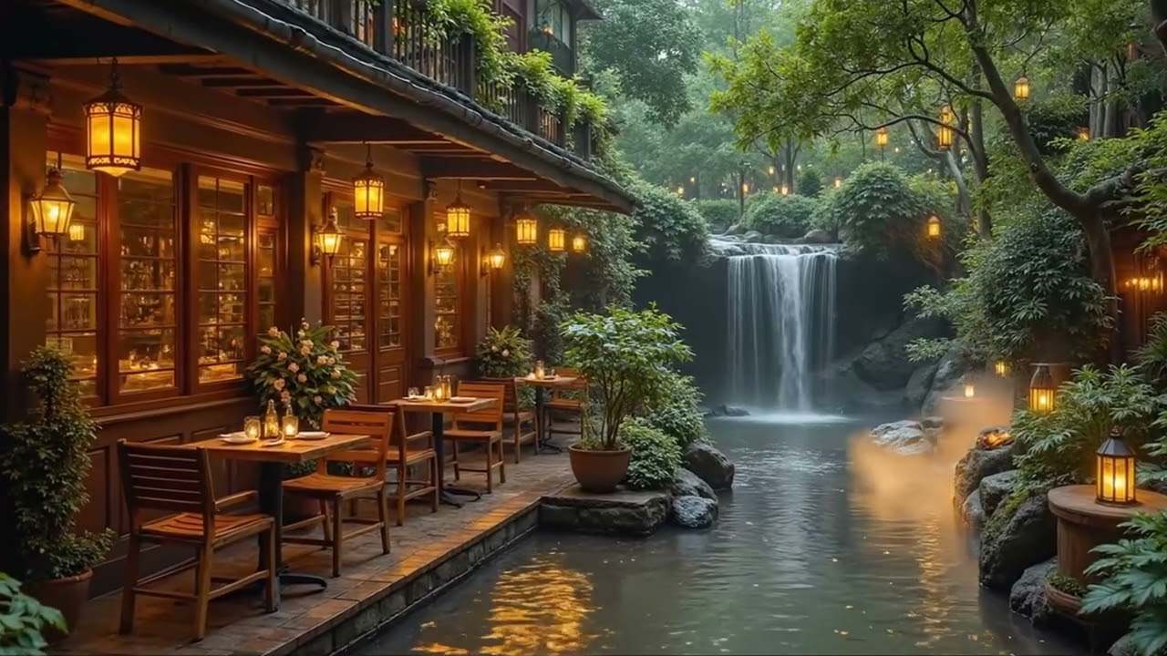 Tranquil Riverside Jazz &ndash; Peaceful Morning Caf&eacute; by the Emerald Water