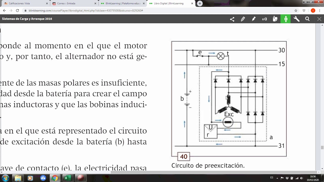 Preexcitacion y autoexcitacion del alternador.