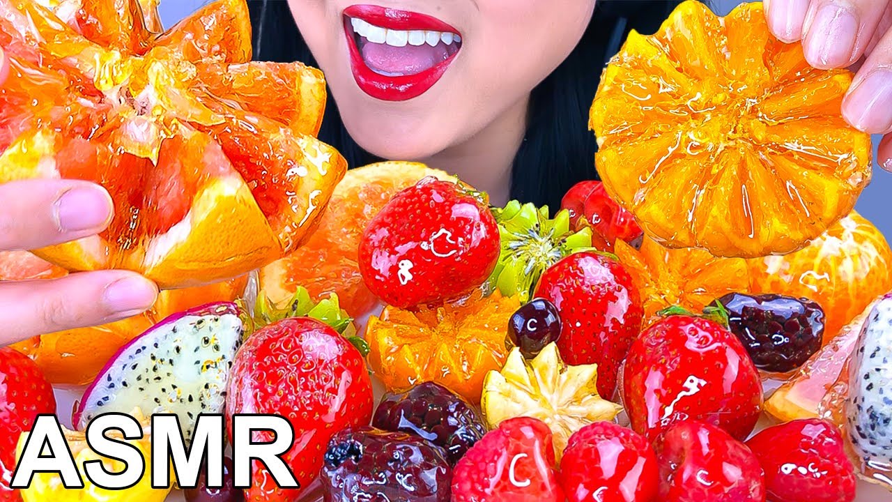 ASMR ASSORTED CANDIED FRUITS *EXTREME CRUNCHY EATING SOUNDS* (ASMR Phan)
