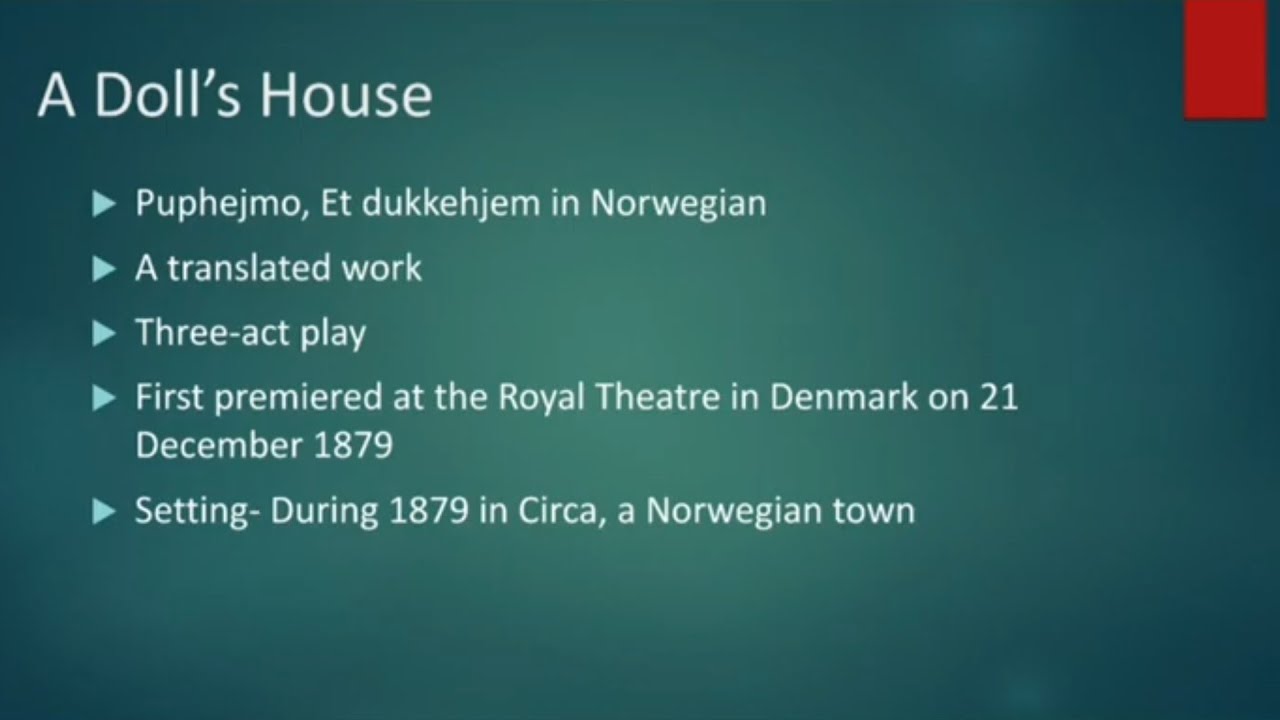 A Doll's House by Henrik Ibsen |Summary in Tamil
