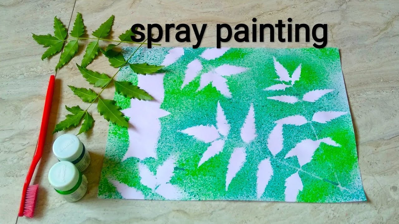 Spray painting with toothbrush/project khata desing