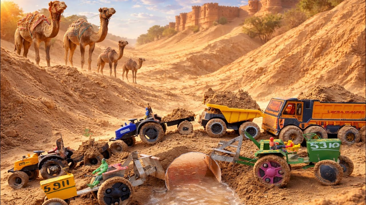 John Deere 5310 Se Jutai 🚜 | HMT 5911 Se Sand Loading | Overload Hone Se Sabhi Vehicles Ka Accident🤫