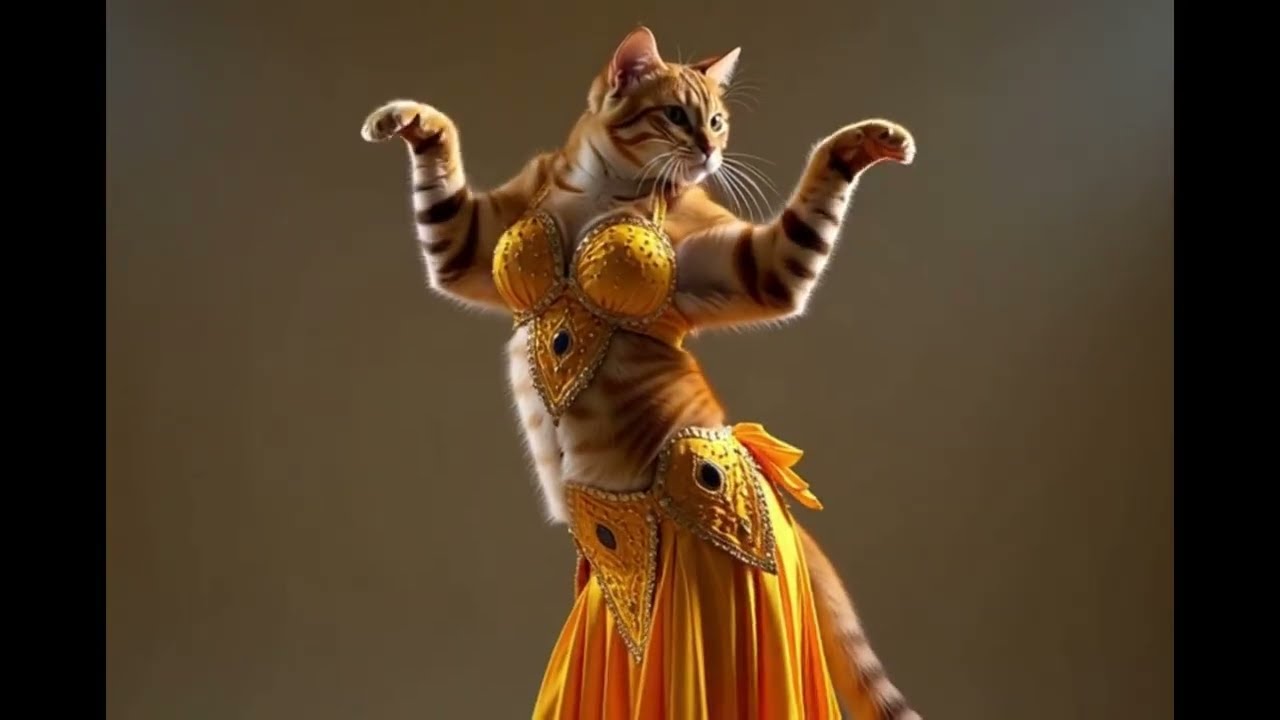 Christmas Belly-Dancing Cat 🐱🎄 A Festive Feline Performance