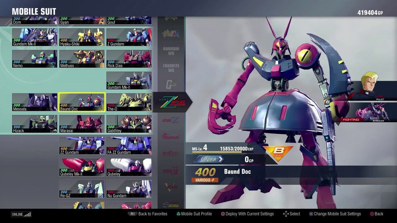 Gundam Versus: Final Roster Overview