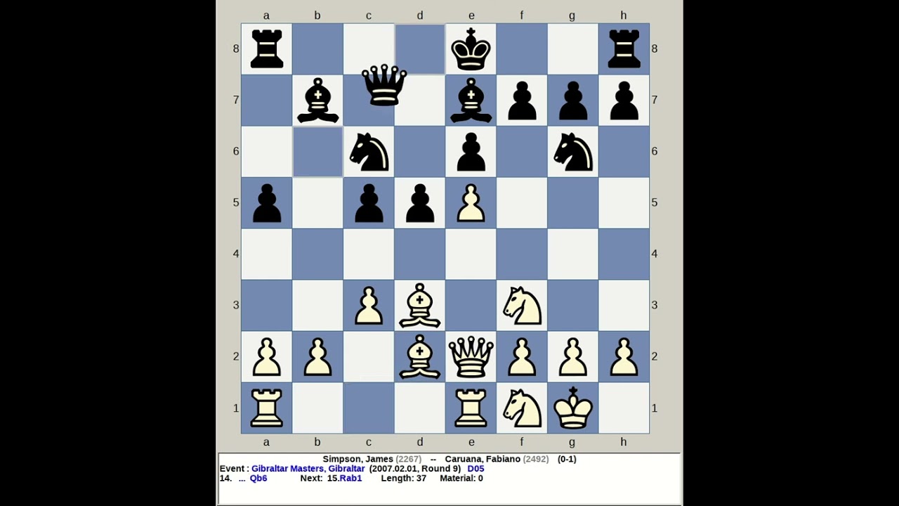 Simpson, James vs Caruana, Fabiano | Gibraltar Masters Chess 2007
