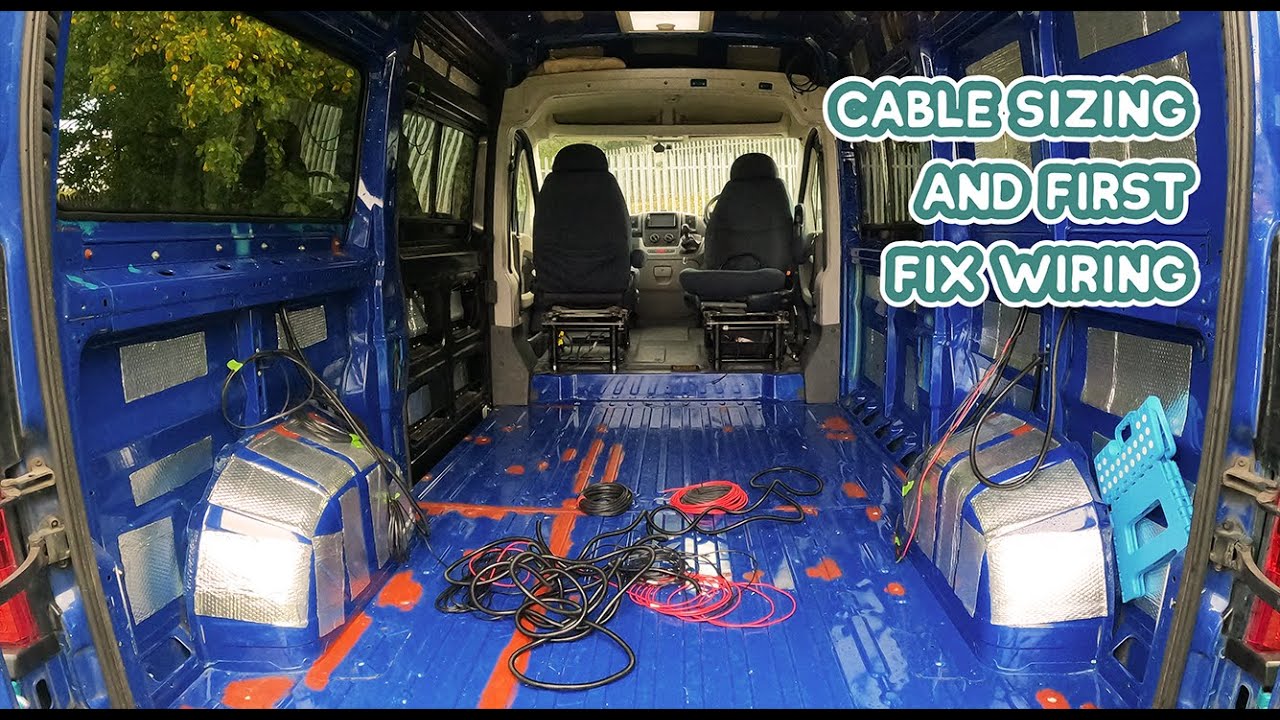 Campervan CABLE SIZING And FIRST FIX WIRING - DIY Budget Campervan Conversion