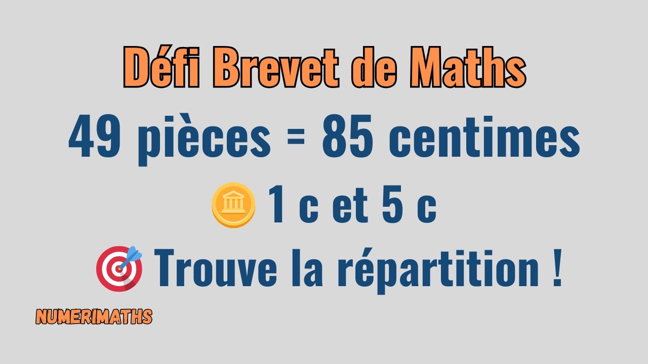 🪙 49 pièces, 85 centimes : sauras-tu trouver la bonne répartition ?