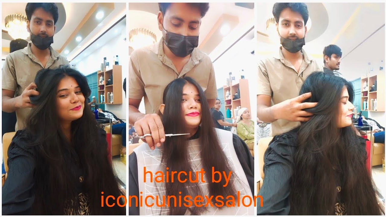 My hair cut & my moms hair cut down by iconic unisex salon suri Birbhum|| wt for NXT back cut vdo||