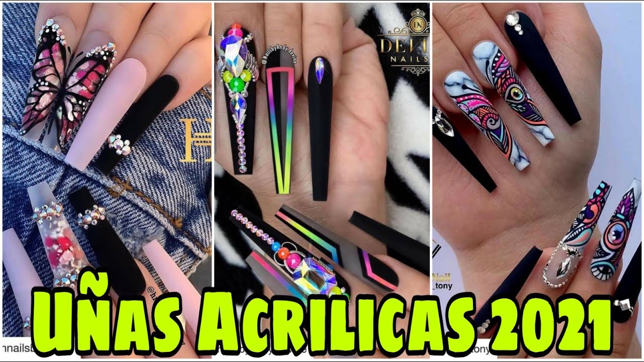 70 DISEÑOS DE UÑAS ACRILICAS 2021 💅 (NAILS 2021) #nails #uñas #2021 #tendencia