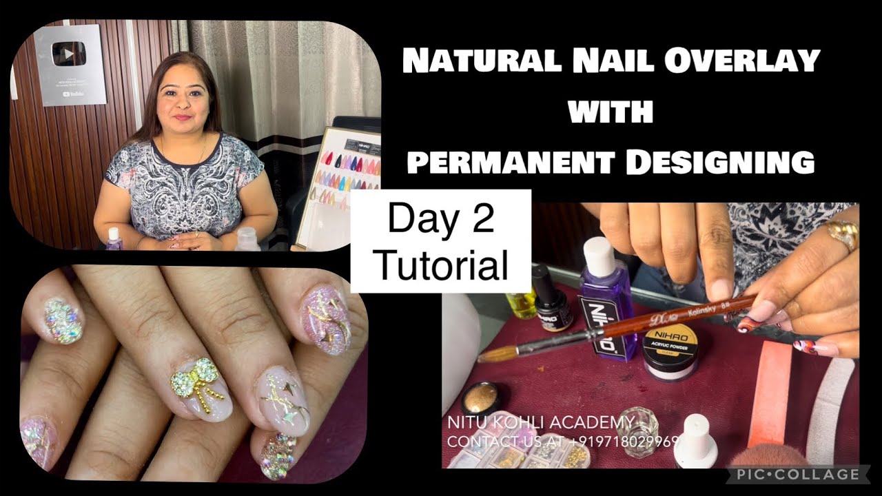 DAY 2 Learn Free 💅 Natural Nails Overlay with Acrylic Products | नेचुरल नेल को strong कैसे करे