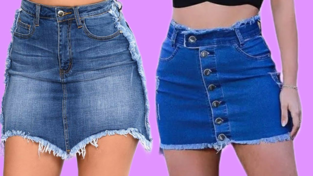 transformando calça jeans em uma  saia|| super facil de fazer😍
