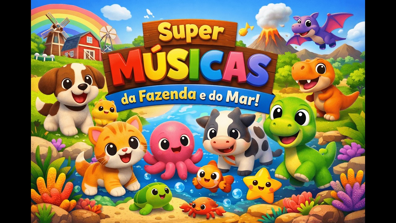 COMPILAÇÃO DA FAZENDINHA, DINOSSAURO E FUNDO DO MAR 🐮🦖🌊 Músicas Infantis Educativas #músicainfantil